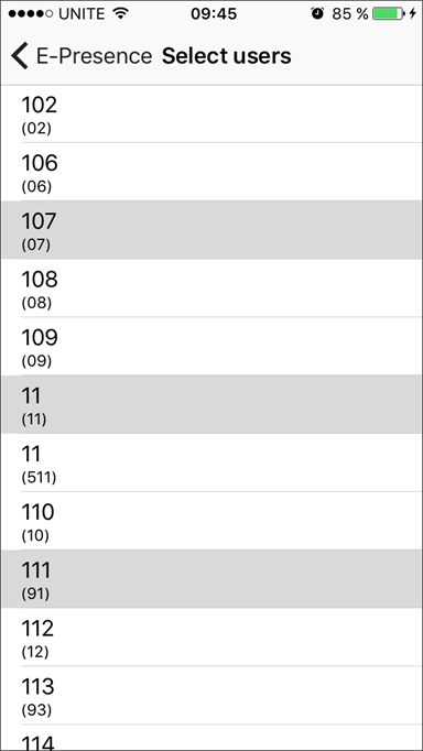 E-Presence Select users