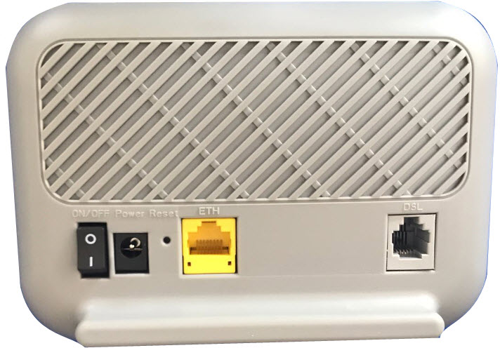 Ethernet modem rear view