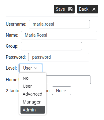 Add user dialog — first step: enter the new username.