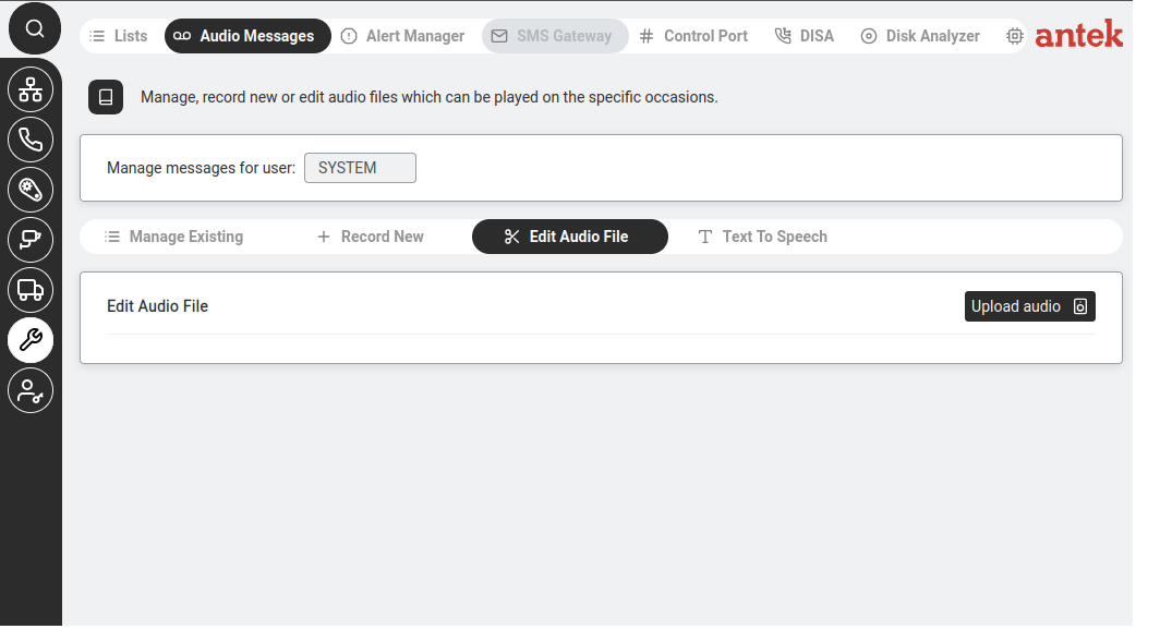 Audio message editor.