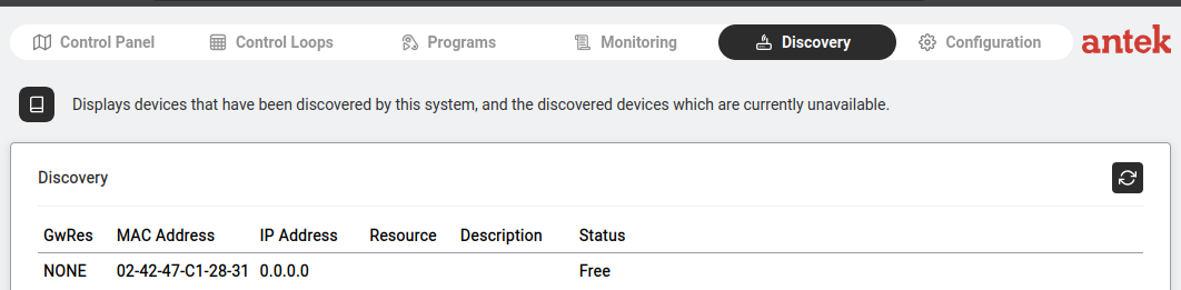 Discovery page showing a free WIO module.