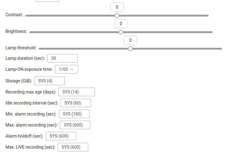 Advanced camera settings.