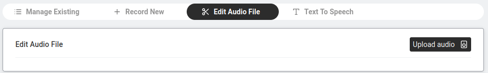 Edit Audio — waveform editor for trimming and adjusting an audio message.